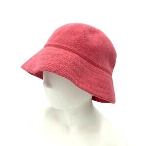 Vintage GAP Bucket Hat Knit Soft Bow Pink Y2K Angora Blend Knit